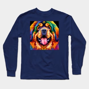 Fluffy Tibetan Mastiff Artwork Long Sleeve T-Shirt